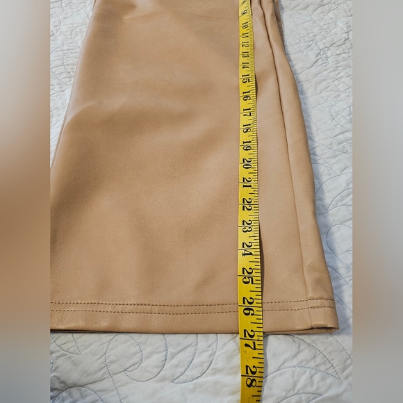Bagatelle Faux Leather Straight or Wide Leg Pants Tan Size XL NWT - Picture 7 of 11